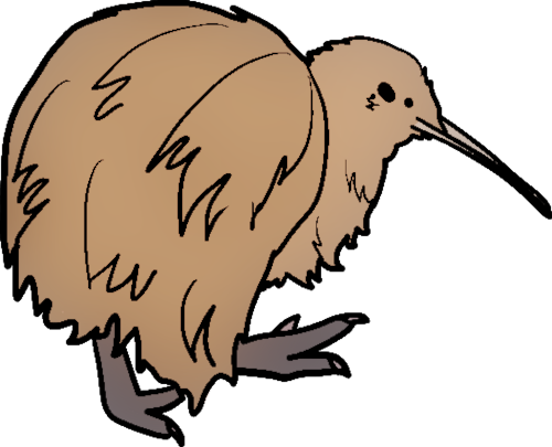 a light brown kiwi facing to the right